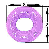 Еспандер кистьовий PowerPlay PP-4331, силіконовий, 20-25-30 кг, Фиолетовый - для зміцнення хвата і передпліччя, фото 10