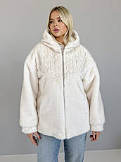 Шуба жіноча екохутро, утеплена, з капюшоном 0024 , 44-56 р., фото 2