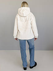 Шуба жіноча екохутро, утеплена, з капюшоном 0024 , 44-56 р., фото 3