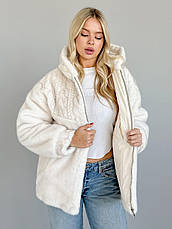 Шуба жіноча екохутро, утеплена, з капюшоном 0024 , 44-56 р., фото 4