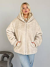 Шуба жіноча екохутро, утеплена, з капюшоном 0024 , 44-56 р., фото 5