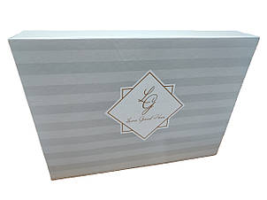 Постільна білизна в подарунковій коробці Laura Grand - Strip Satin Demmy, фото 2