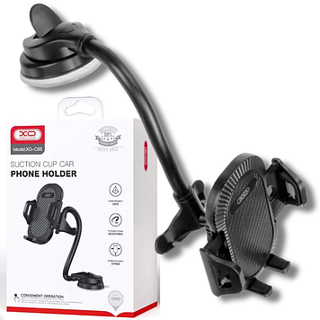 Автотримач для телефону в авто універсальний із затискачем на присоску автомобільний тримач із гнучкою ніжкою