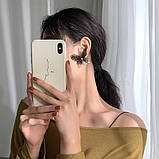 Сережки з метеликами чорні метелики сітчасті Butterfly, фото 3