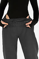 Жіночі зимові штани з полірованого велюру Штани на хутрі під манжет M-2XL Темно-сірий колір, фото 3