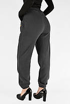 Жіночі зимові штани з полірованого велюру Штани на хутрі під манжет M-2XL Темно-сірий колір, фото 5