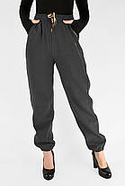 Жіночі зимові штани з полірованого велюру Штани на хутрі під манжет M-2XL Темно-сірий колір, фото 4