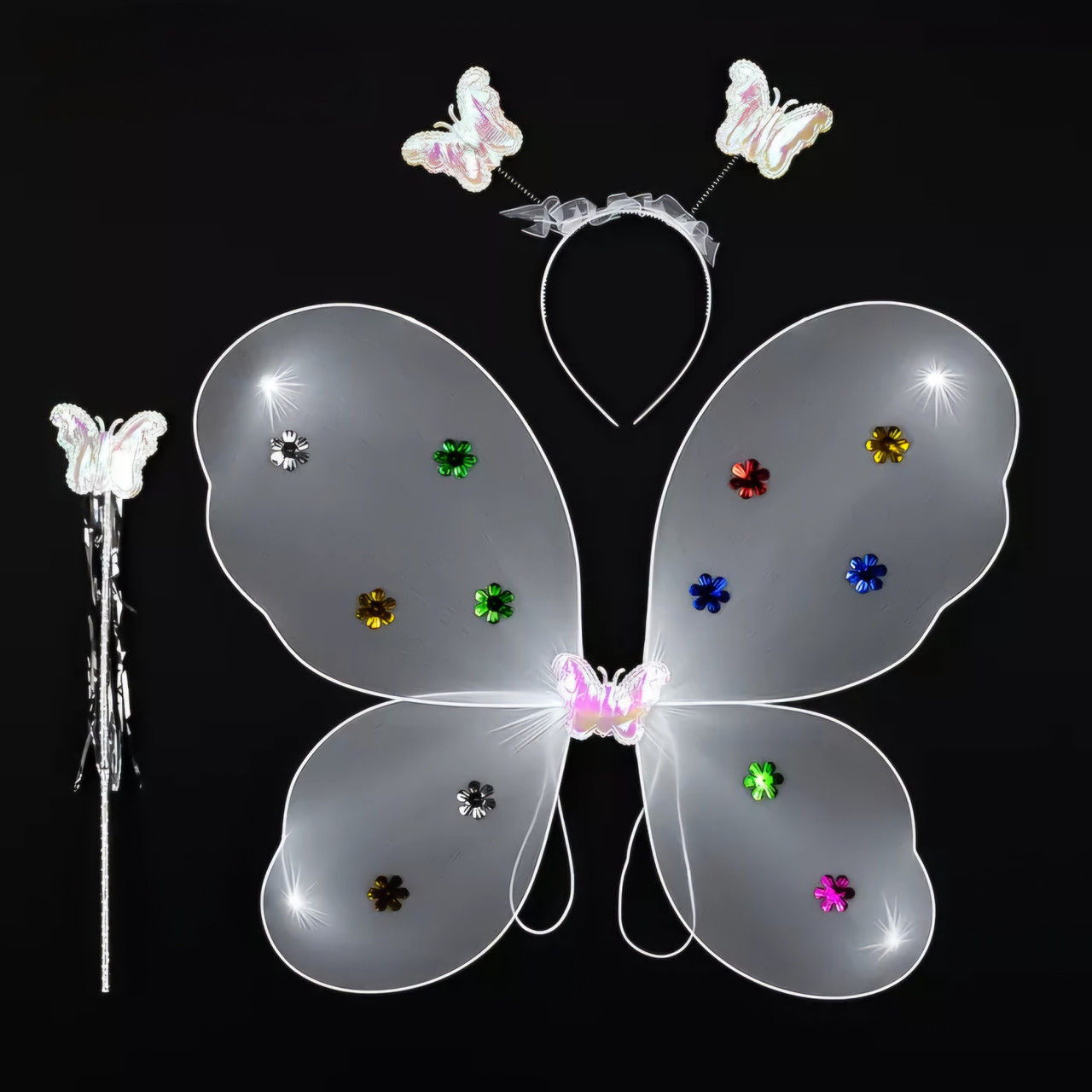 Набір карнавальні крила Феї Метелики білі, 45х40 см