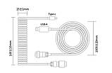 Кастомний кабель для клавіатури та інших приладів Coiled cable USB-A - USB Type-C, фото 2