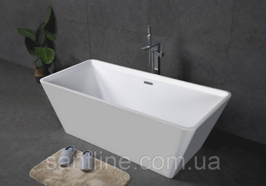 Ванна окремостояча акрилова Insana 9205 170х75х58 см прямокутна з сифоном і ніжками, фото 1