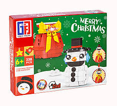 Новорічний конструктор 238 деталей Great Friend Сніговик з подарунком (123-819)