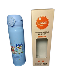 Дитячий термос з напувалкою 450 мл з малюнком Сова, блакитний