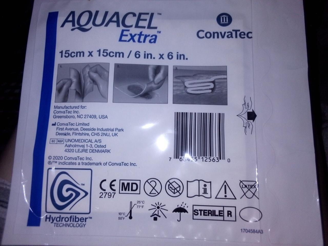 Повязка ConvaTec Aquacel Extra (6*6)15х15 см.- Absorbent HYDROFIBER , усиленная гидроволокно 1 шт.
