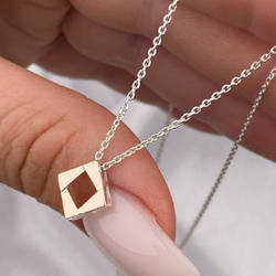 Срібне кольє з золотими накладками без каменів РН-651