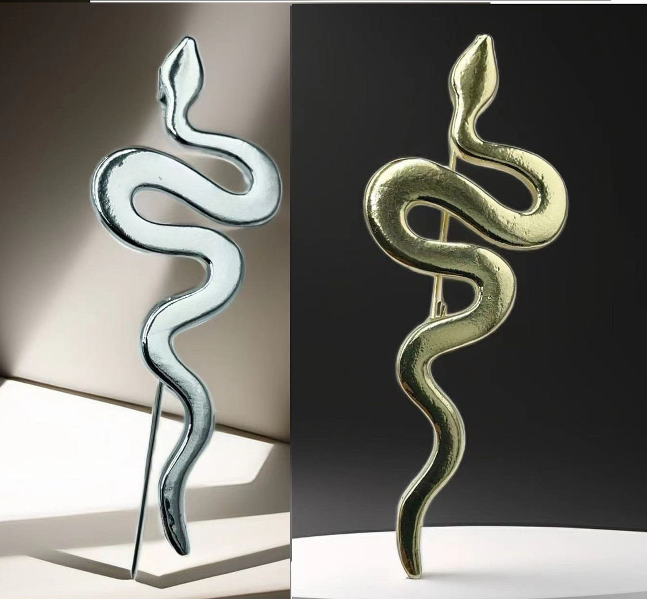 Брошка як повзунки змійки, зі сплаву, шпильки у формі маленьких тварин, фото 1