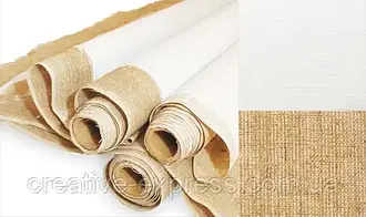 Полотно грунтоване в рулоні, Середнє зерно, 1,5*10м, акрил, 335 г/м², льон, ТМ "Маестро"