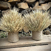 Різдвяний Дідух з житнього колосся та льону 30 см