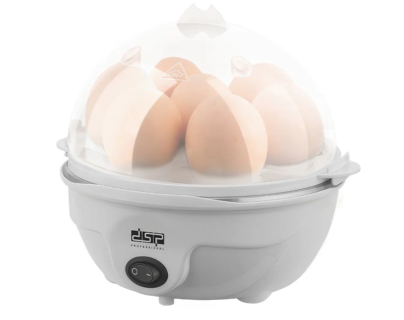 Електрична яйцеварка для дому на 7 яєць DSP KA5016 White Пристрій для варіння яєць