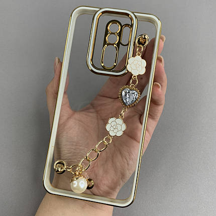 Чохол для Xiaomi Redmi 9 прозорий чохол з ланцюжком на телефон сяомі редмі 9 білий l0o, фото 1
