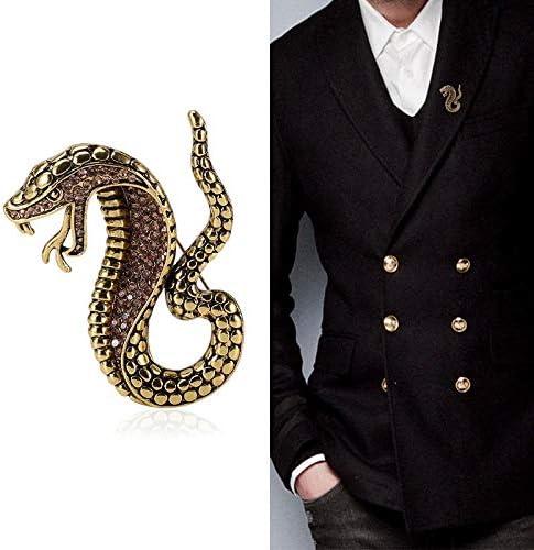 Брошка у формі змії Кобра, зі сплаву, шпильки у формі маленьких тварин, 2025 рік змії, фото 1