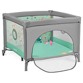 Манеж дитячий дитячий Lionelo Mille Grey Green (складний, сумка для зберігання) Сіро-зелений