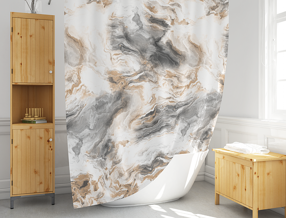 Штора для ванної широка 240x200 см BaranGrey Tropic, фото 3