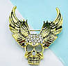 Значок, готична брошка Череп крила стрази/пін, пірати, байкери, Брошка на Хелловін, фото 2
