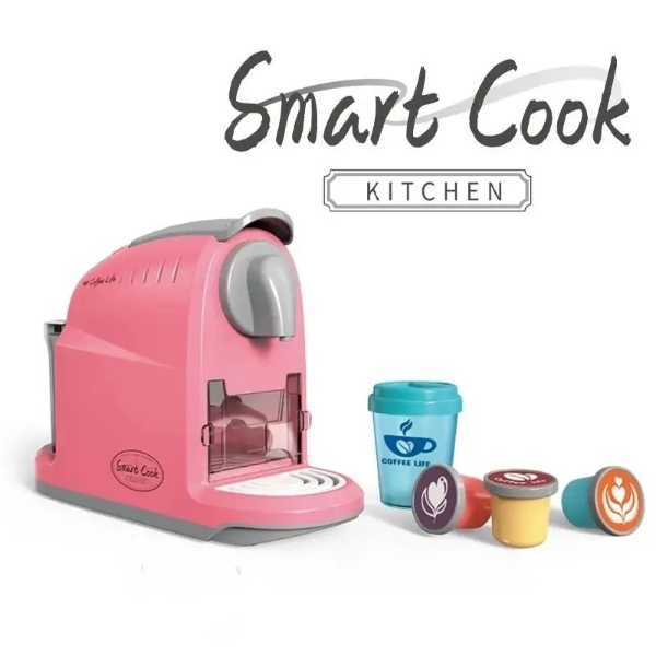 Інтерактивна рожева дитяча Кав'ярня каса світло вода Ігрова зона для сюжетно рольових ігор з побутовою технікою, фото 1