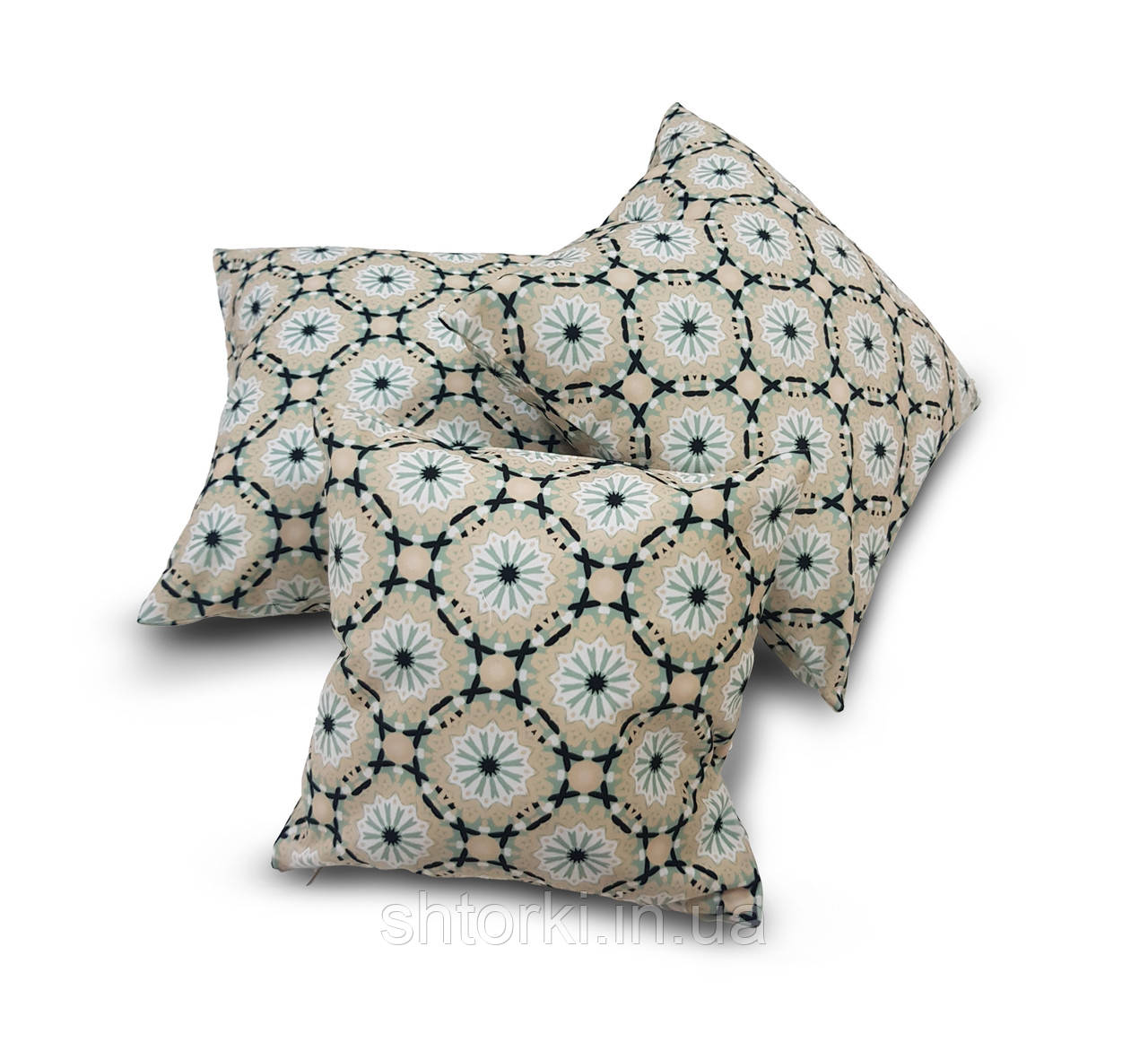 Комплект декоративних подушок Firanka Pattern 36х36см 2шт 30х30см 1шт пісочні (п_0090)