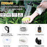 Душ для кемпінгу Asstikoo акумуляторний з насосом 3,5 л/хв, фото 3