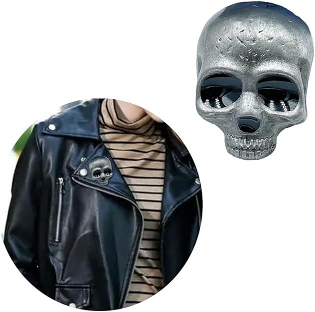 Значок, брош із металу Череп/пін, пірати, байкери, брош-череп на лацкан у стилі Гелловіна, фото 1