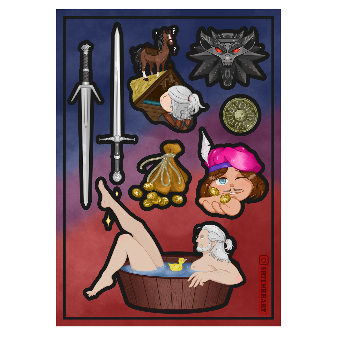 Авторський стікерпак Відьмак | The Witcher