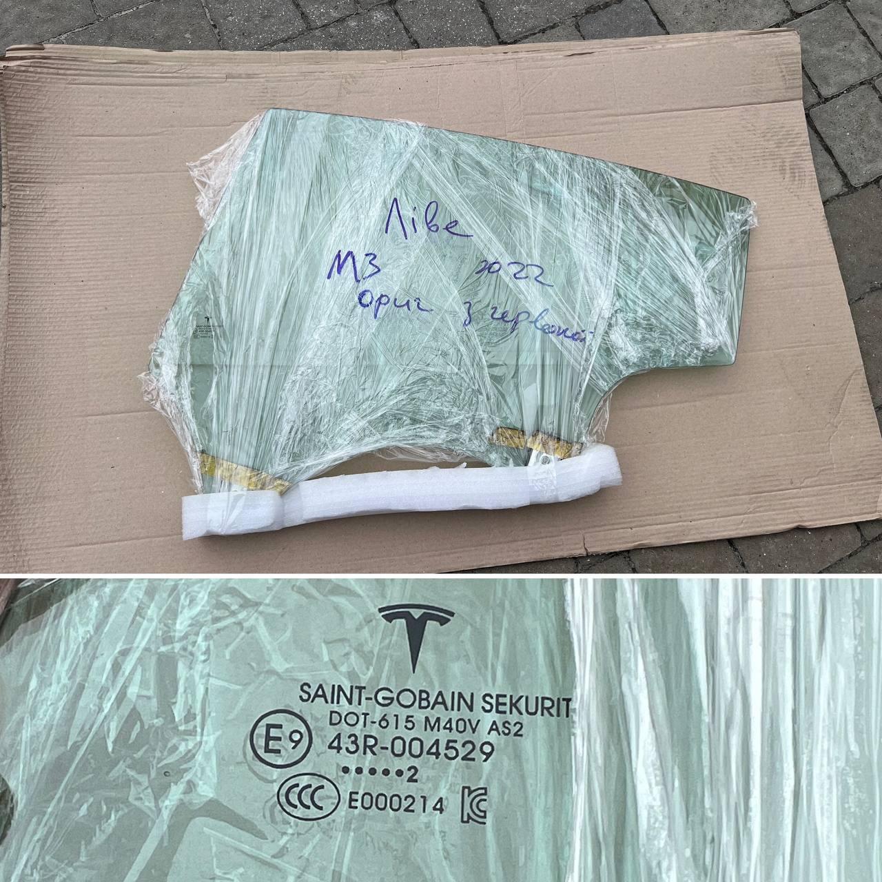 Скло бокове заднє ліве Tesla Model 3 2022 (1514978-00-D) (Оригінал USA)