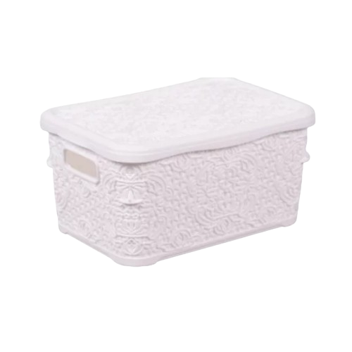 Кошик 10л з кришкою білий Lace ELIF, фото 1