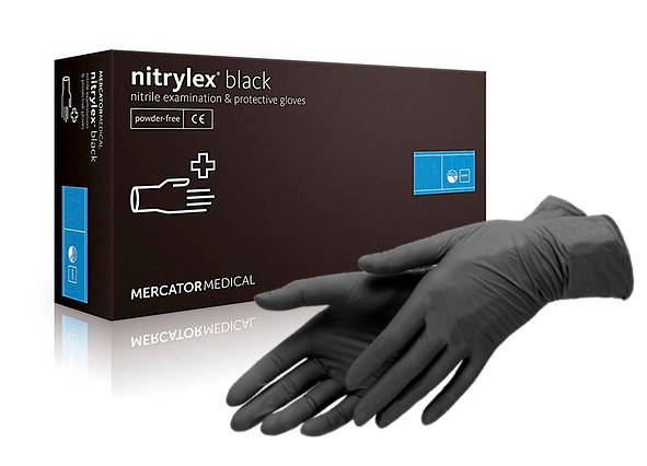 

Нитриловые перчатки Nitrilex черные (50 пар/100 шт в упаковке), Черный