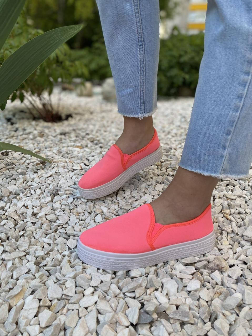 

Слипоны женские YY22 розовые (лето ткань) 38