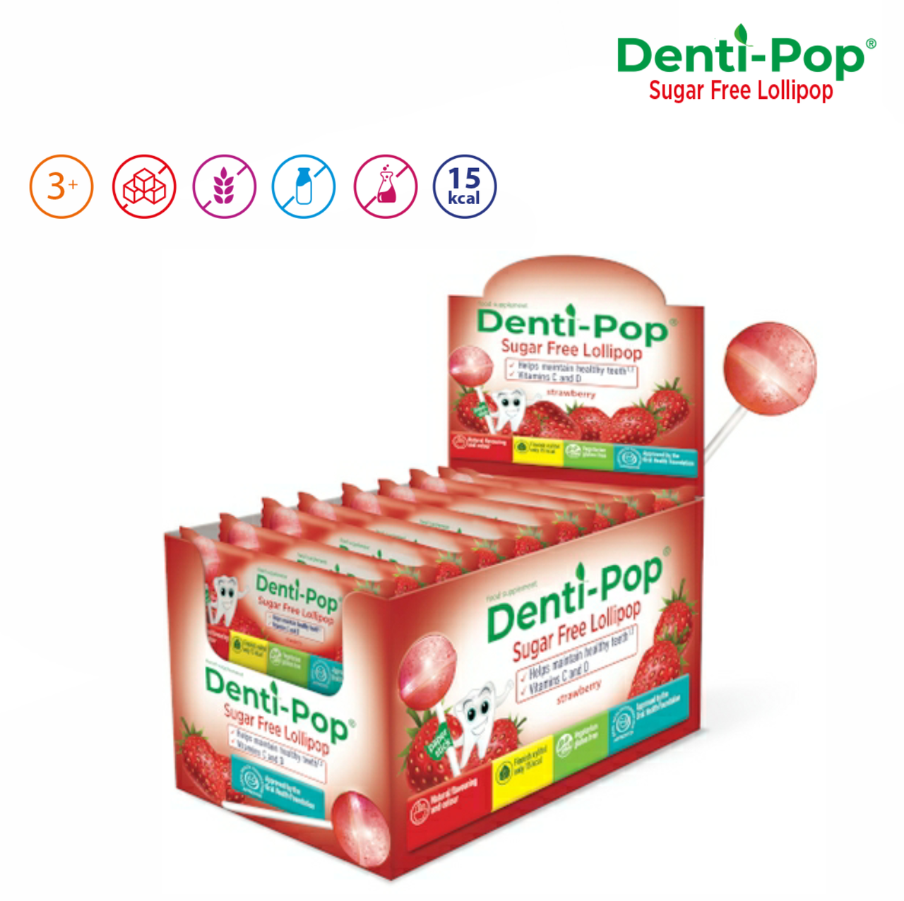 

Леденец Denti Pop без сахара с ксилитом (клубника) 40 шт