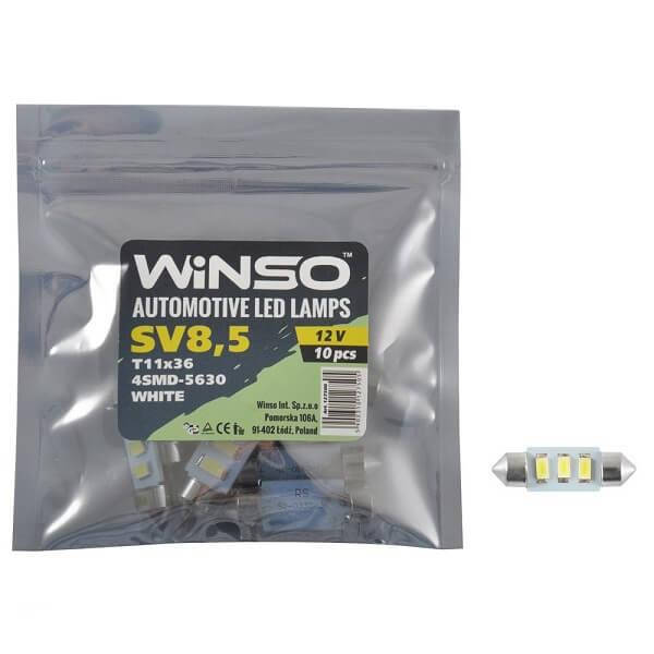 

LED лампа Winso C5W 12V SMD5630 SV8.5 T11x36