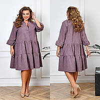 Коктейльное вельветовое женское платье свободного кроя больших размеров