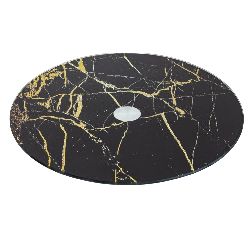 Блюдо-тортівниця низька 30см поворотна Marble Black LIMITED EDITION