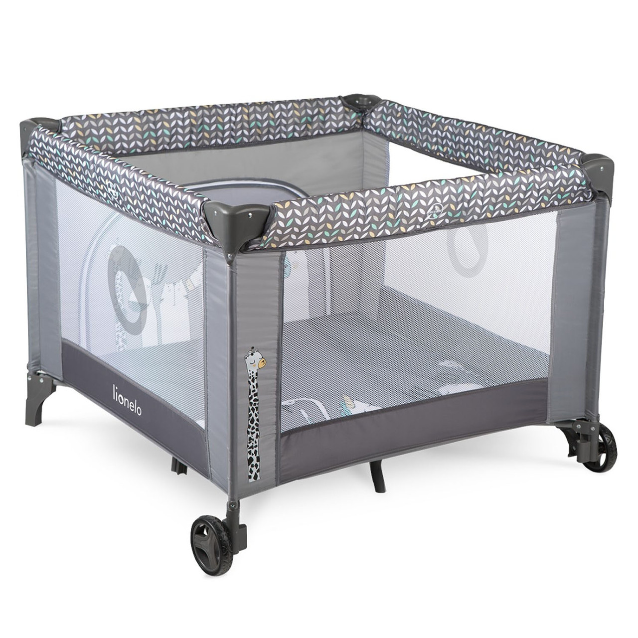 Манеж дитячий дитячий Lionelo Lene Grey Stone (складний, сумка для зберігання) Сірий, фото 1