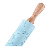 Качалка для тіста 43,5см силікон/дерево блакитний AR2316T Tasty baking Ardesto, фото 3