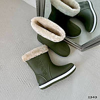 Жіночі гумові чоботи LuKC якості, зимові гумові чоботи жіночі 36 р