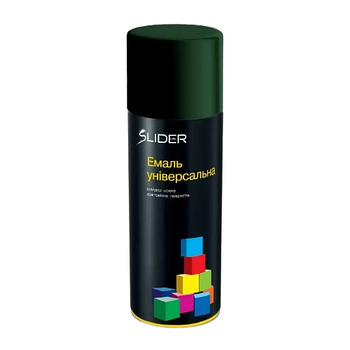 Емаль універсальна 400мл 6005 темно-зелений аерозоль SLIDER