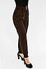 Жіночі зимові штани в рубчик (вельвет) Штани на хутрі під манжет M-2XL Темно-коричневий колір, фото 6