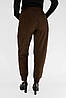 Жіночі зимові штани в рубчик (вельвет) Штани на хутрі під манжет M-2XL Темно-коричневий колір, фото 8