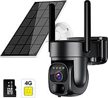 Бездротова зовнішня камера відеоспостереження BEENOCAM 4G-LTE, не вимагає підключення до WiFi, включає картку SD і SIM-карту, живл