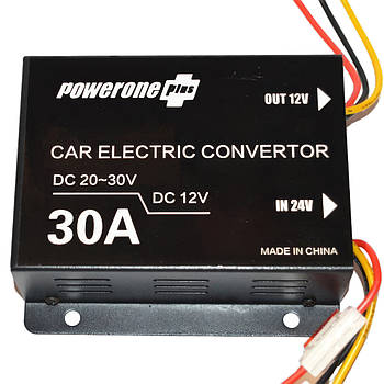 Перетворювач напруги інвертор PowerOne Plus DC-DC 24v-12v 30A Автомобільний перетворювач