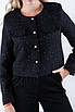 Піджак жіночий твідовий чорний 41421 (2000000136981), фото 4