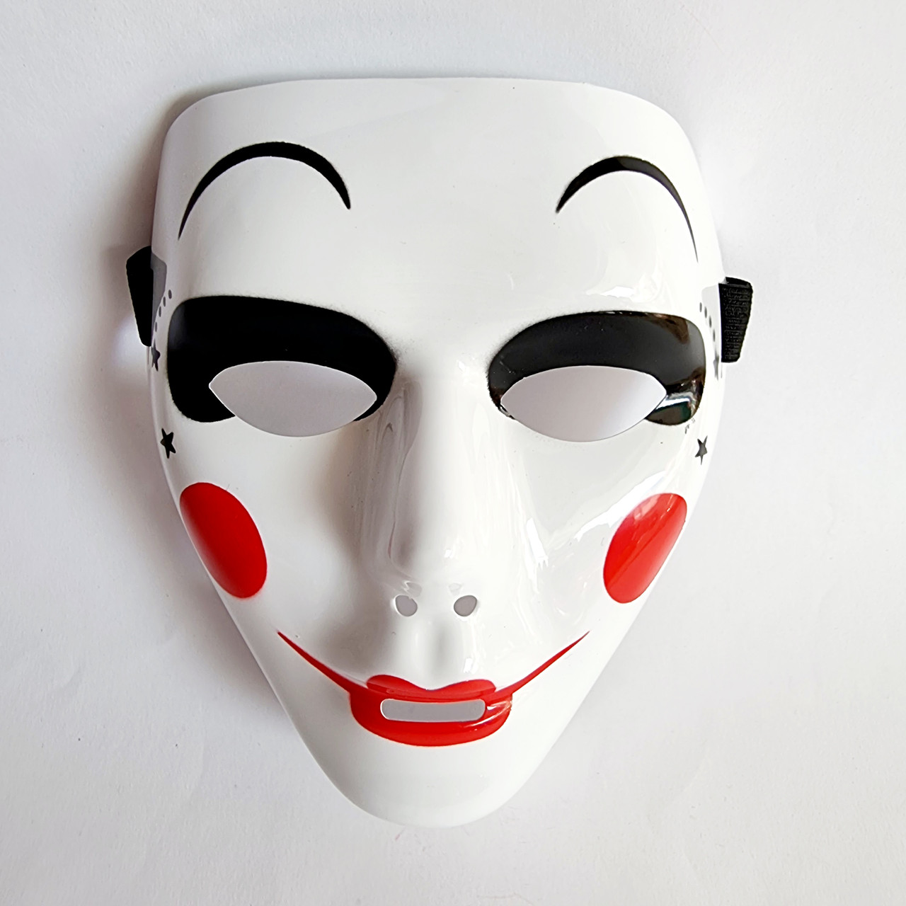 Маска Маскарад біла з чорним малюнком №3, 18х17 см